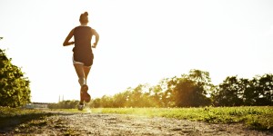 Young woman running,